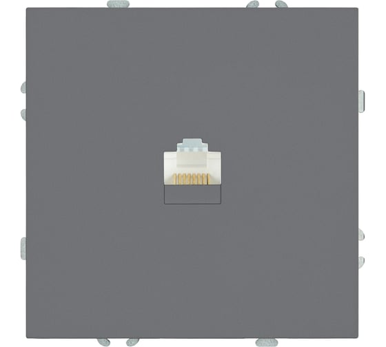 Изображение товара Розетка компьютерная 1-местная RJ-45 (механизм) STEKKER, серия Эмили, RST00-5117-10, платиново-серый, soft touch, 49951