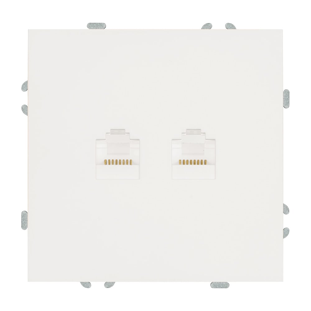 Изображение товара Розетка компьютерная RJ-45 2-местная серия Эмили STEKKER белый фарфор