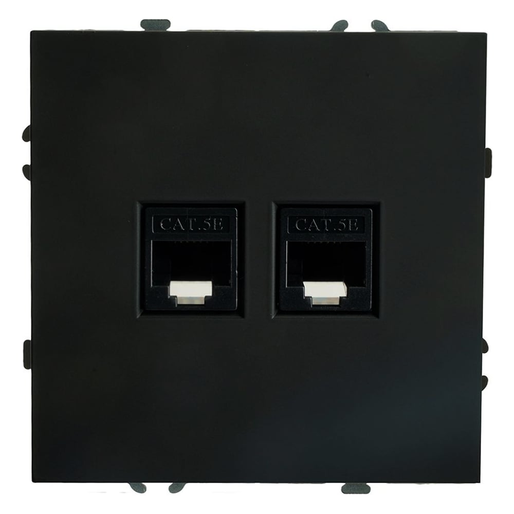 Изображение товара Розетка компьютерная 2-местная RJ-45 серия Эмили STEKKER RST00-5111-05 встраиваемая