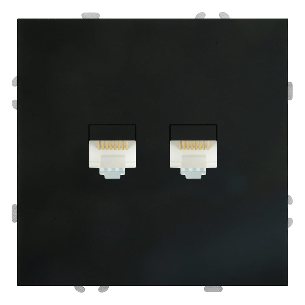 Изображение товара Компьютерная розетка STEKKER Эмили 2-местная RJ-45, черный уголь Изображение товара Компьютерная розетка STEKKER Эмили 2-местная RJ-45, черный уголь