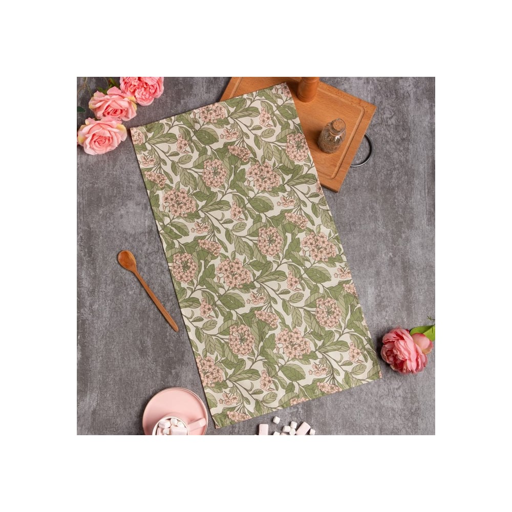 Изображение товара Полотенце Этель Spring garden 40x73 см хлопковое саржевое 190 г/м2 розовое или зеленое