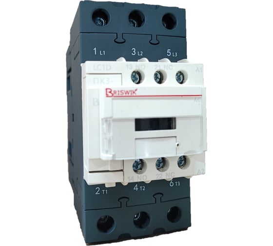Изображение товара Контактор Briswik ПК3-06511400LC1D 65А 400V/AC 1НО/1НЗ LC1D06511V7.BR