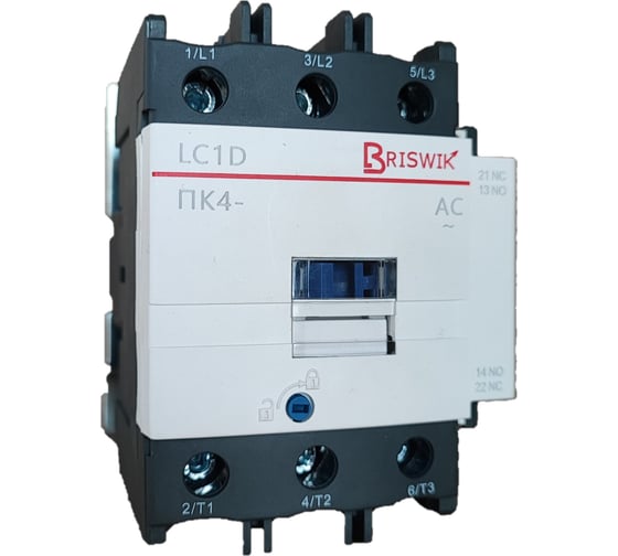 Изображение товара Контактор Briswik ПК4-0801124LC1D 80А 24V/AC 1НО/1НЗ LC1D08011B7.BR