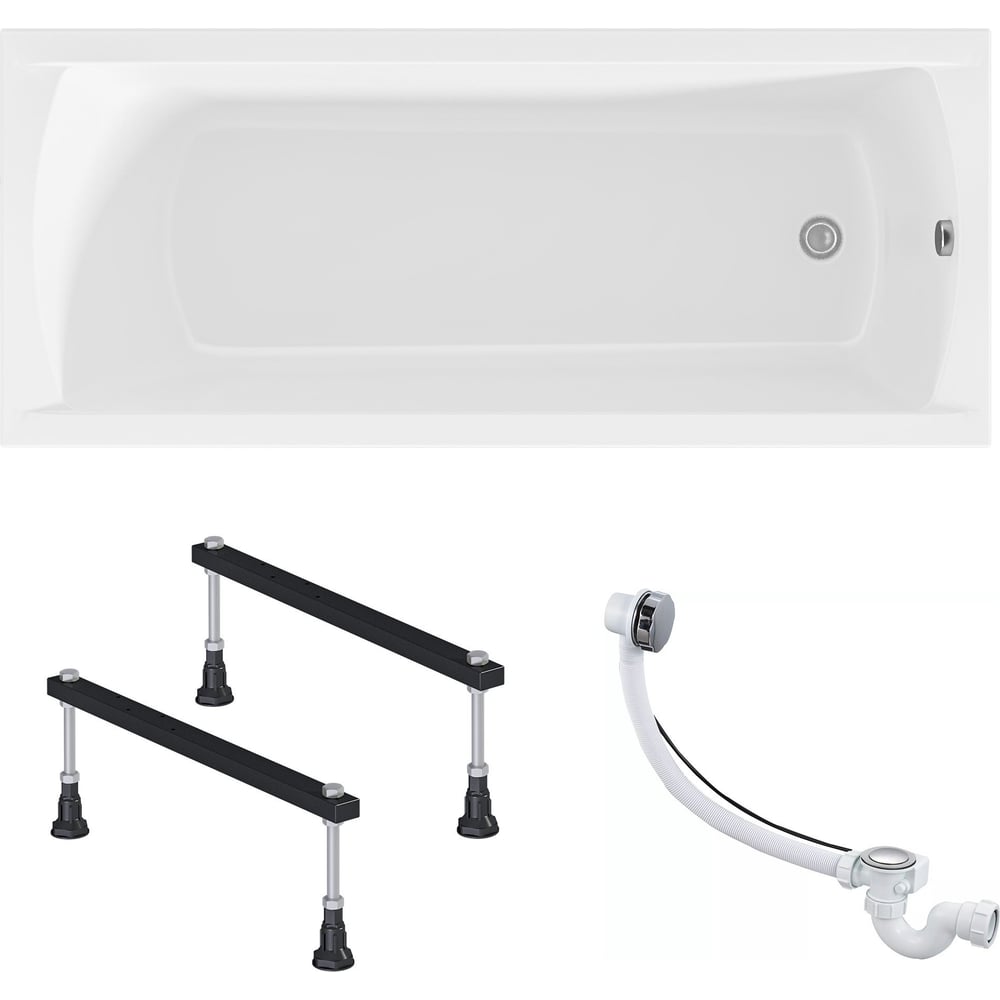 Изображение товара Акриловая ванна 1Marka Modern 170х70 см с возможностью установки шторки и ножками