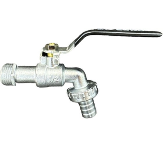 Изображение товара Кран водоразборный со штуцером GRIALE дачный, хром, моно, на одну воду GR7373614