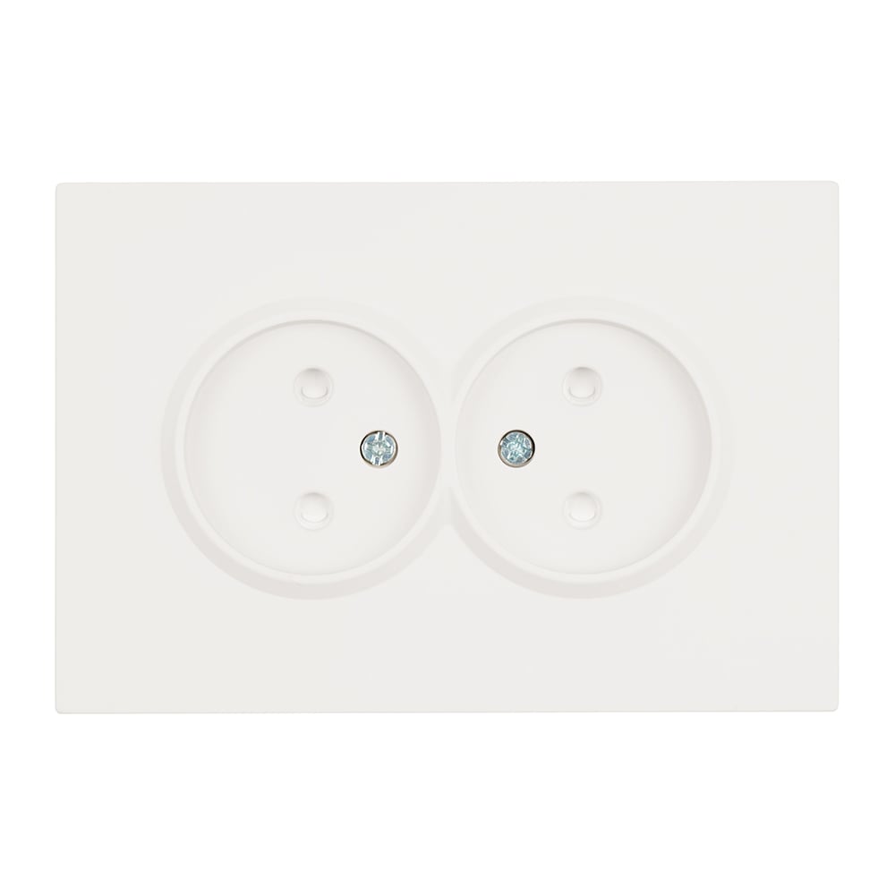 Изображение товара Двухместная розетка STEKKER с защитной шторкой белый фарфор