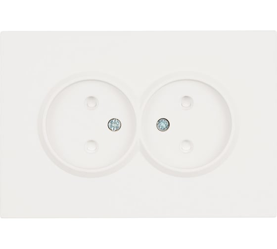 Изображение товара Розетка 2-местная STEKKER с защитной шторкой, б/з, 250В, 16А, серия Эмили, RST16-5116-01, белый фарфор, soft touch, 49877