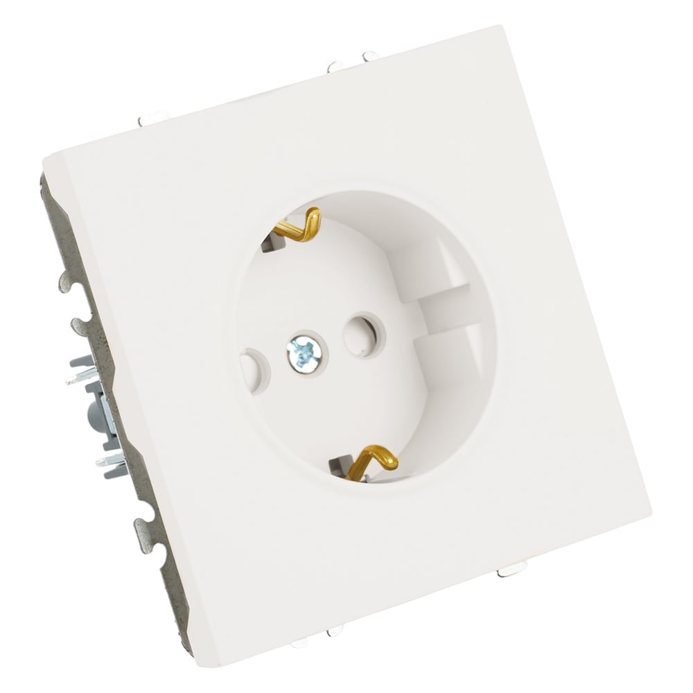 Изображение товара Розетка 1-местная STEKKER с защитной шторкой белый фарфор