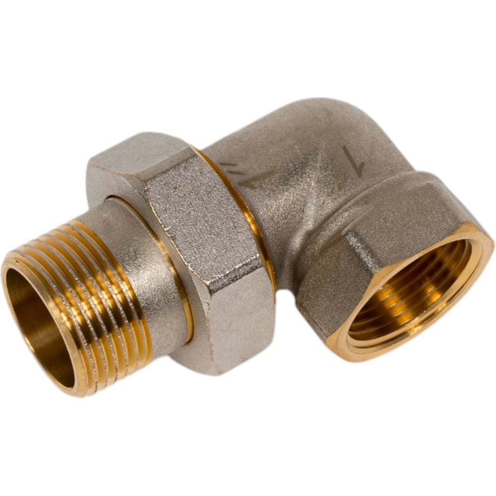 Изображение товара Угловой фитинг с накидной гайкой KROMWELL 1 ВР-НР EU.ST3038055 из латуни никелированный