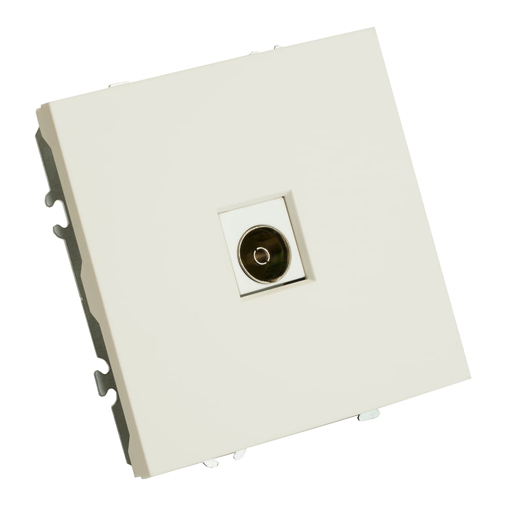 Изображение товара Розетка телевизионная STEKKER 1-местная 75 Ом белый фарфор soft touch