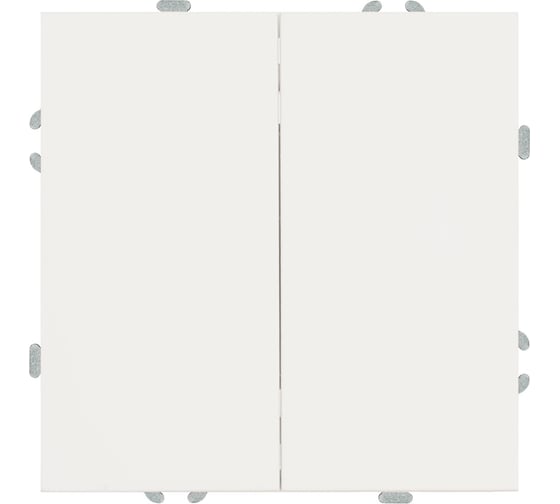 Изображение товара Переключатель 2-клавишный (механизм) STEKKER 250В, 10А, серия Эмили, RSW10-5107-01, белый фарфор, soft touch, 49869