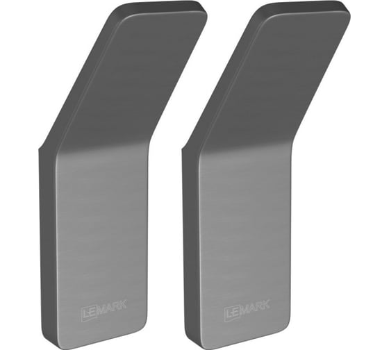 Изображение товара Крючок одинарный для полотенец Lemark SMOOTH LINE 2 шт., графит 9716003