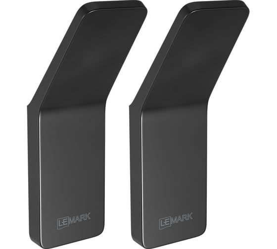 Изображение товара Крючок одинарный для полотенец Lemark SMOOTH LINE 2 шт., чёрный 9712002