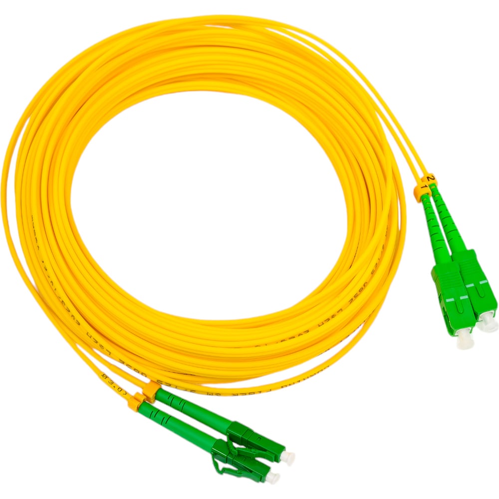 Изображение товара Оптический патч-корд TopLAN дуплексный LC/APC-SC/APC 15 м SM 9/125