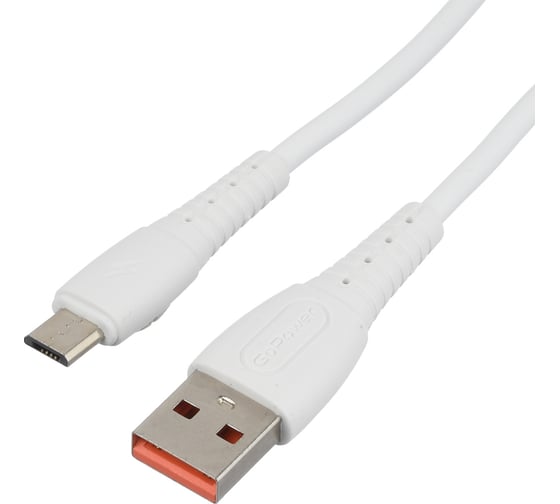 Изображение товара Кабель GoPower GP07M USB (m)-microUSB (m) 1.0м 2.4A силикон белый 00-00022797
