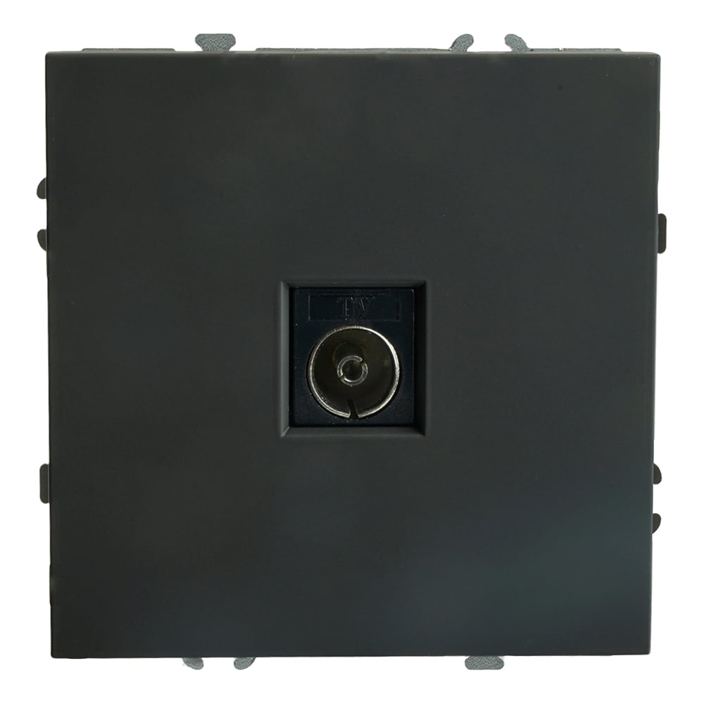 Изображение товара Розетка телевизионная 1-местная (механизм) STEKKER 75 Ом, 5-862МГц, серия Эмили, RST00-5108-05, черный уголь, soft touch, 49849