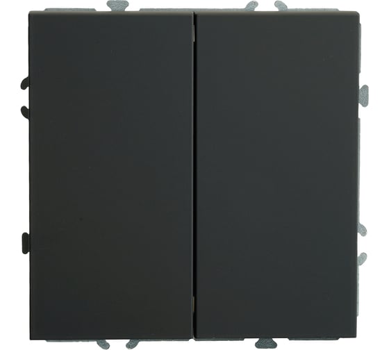 Изображение товара Переключатель 2-клавишный (механизм) STEKKER 250В, 10А, серия Эмили, RSW10-5107-05, черный уголь, soft touch, 49843