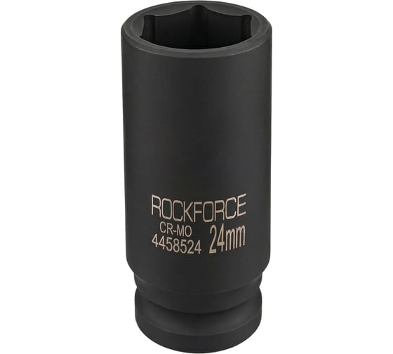 Изображение товара Головка торцевая 6-гранная ударная 24 мм, 1/2", удлиненная L=80 мм ROCKFORCE RF-4458524(8027)