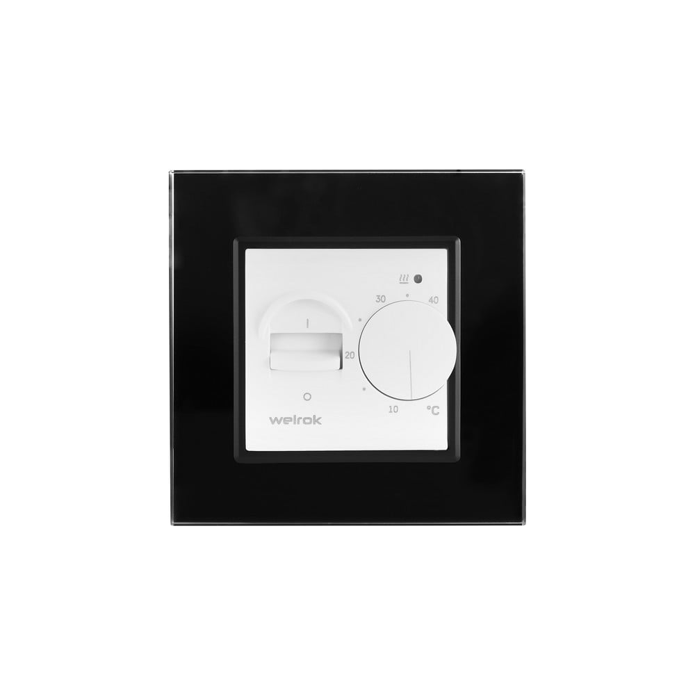 Изображение товара Терморегулятор LIVOLO Welrok MEX для рамки с механическим управлением белый черная рамка