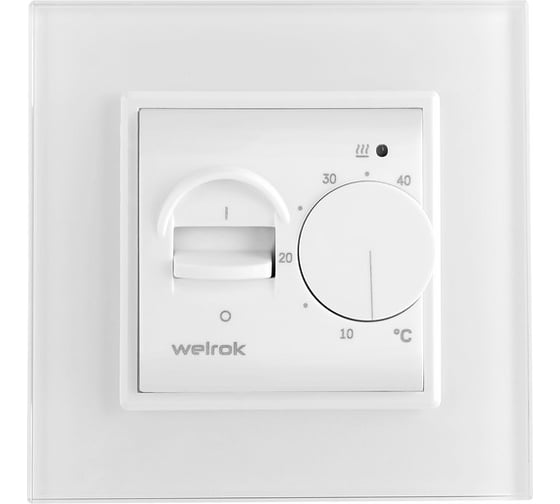 Изображение товара Терморегулятор LIVOLO Welrok MEX для рамки  с механическим управлением, датчик пола 3 м, белый WMEX-C701TM-11 WT