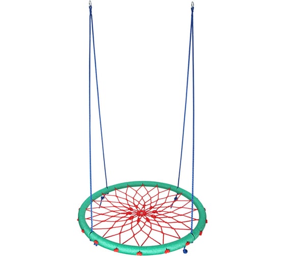 Изображение товара Гнездо MoyDvor 100см c ЦЕЛЬНОМЕТАЛЛИЧЕСКОЙ рамой Мойдвор. Качели подвесные круглые для детей. Паутинка. SAC000413(М)