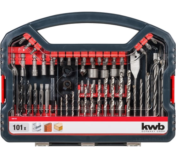 Изображение товара Набор бит, сверл, головок 101 предмет kwb 109110