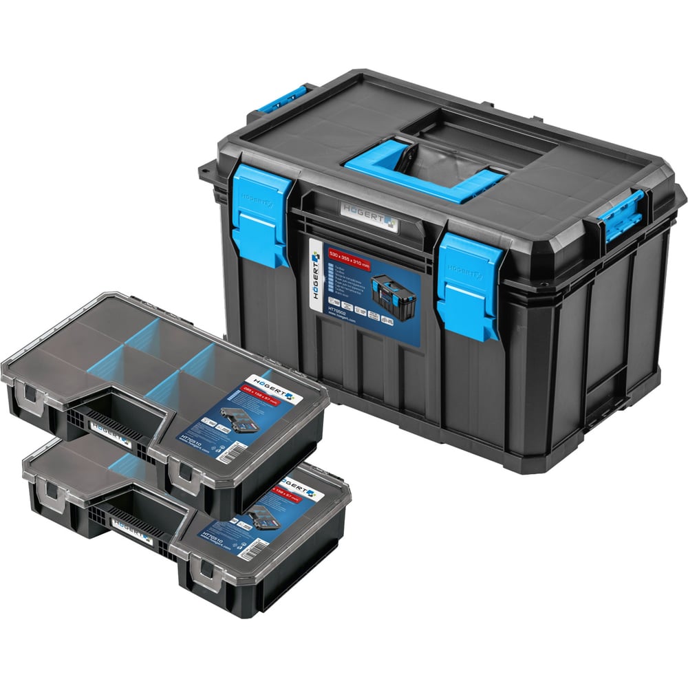 Изображение товара Ящик для инструментов HOEGERT TECHNIK 3 в 1 535x360x310 мм HT7G502-S2 ударопрочный