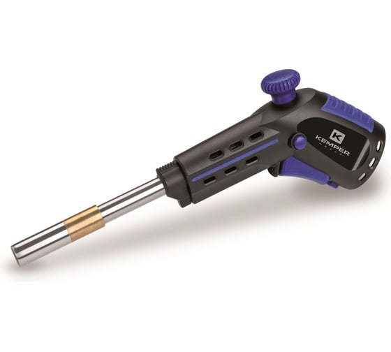 Изображение товара Горелка с пьезоподжигом KEMPER регулировка пламени, нагрев газа, подача воздуха и кнопка вкл/выкл подачи газа7/16 1065E