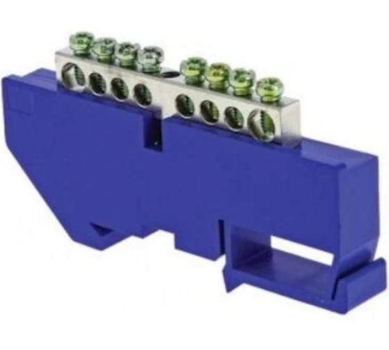 Изображение товара Шина N HLT "ноль" на DIN-изол ШНИ-8x12-6-Д- никелированная синий (10 шт в уп) 081-03-152
