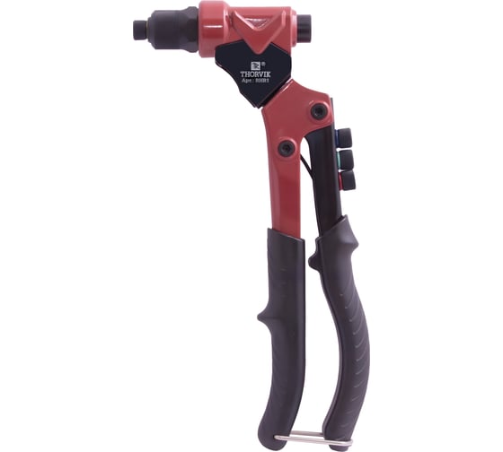 Изображение товара Заклепочник рычажный с поворотной головой THORVIK RHR1 для вытяжных заклепок 2.4, 3.2, 4.0, 4.8 мм 053824