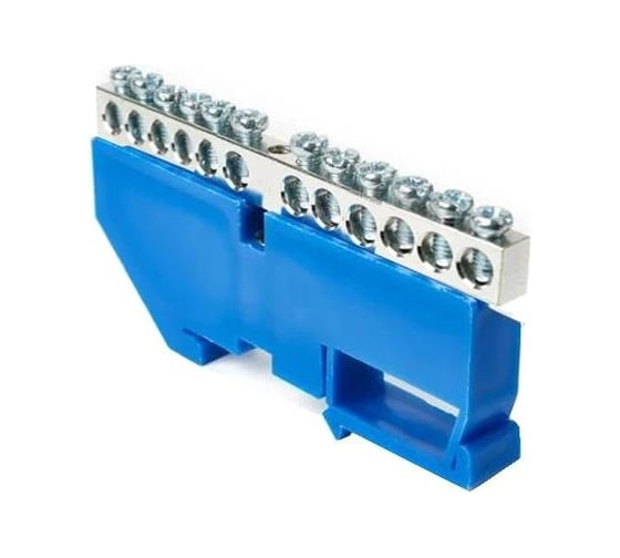 Изображение товара Шина N HLT "ноль" на DIN-изол ШНИ-8x12-12-Д- никелированная синий (10 шт в уп) 081-03-155