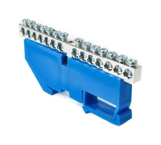 Изображение товара Шина N HLT "ноль" на DIN-изол ШНИ-6x9-14-Д- никелированная синий (10 шт в уп) 081-03-145