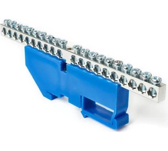 Изображение товара Шина N HLT "ноль" на DIN-изол ШНИ-6x9-20-Д- никелированная синий (10 шт в уп) 081-03-148