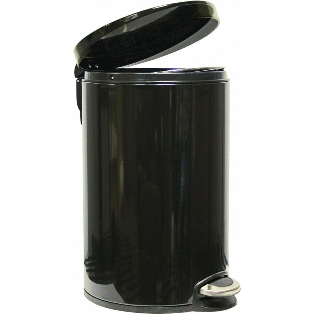 фото Корзина для мусора eko lux с педалью, 30 литров, эмалированная сталь, черная wp30lb