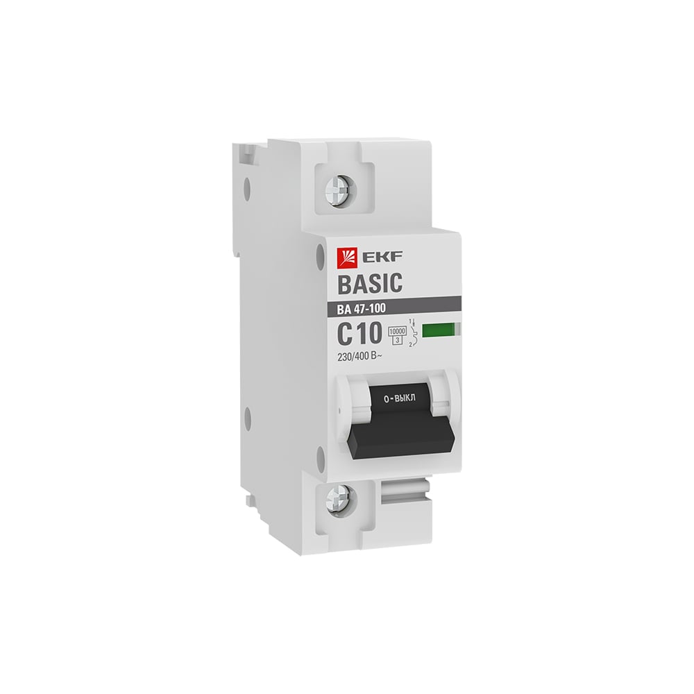 фото Автоматический выключатель ekf basic ва 47-100, 1p, 10а, 10ka mcb47100-1-10c-bas