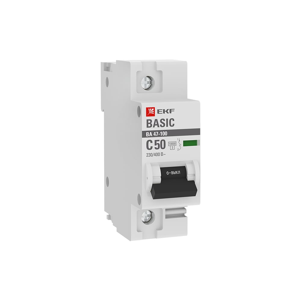 фото Автоматический выключатель ekf basic ва 47-100 1p, 50а, 10ka mcb47100-1-50c-bas