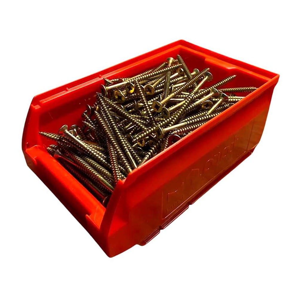 Изображение товара Шуруп для дерева 23 Болта 5x90 мм, 200 шт., желтый цинк, контейнер