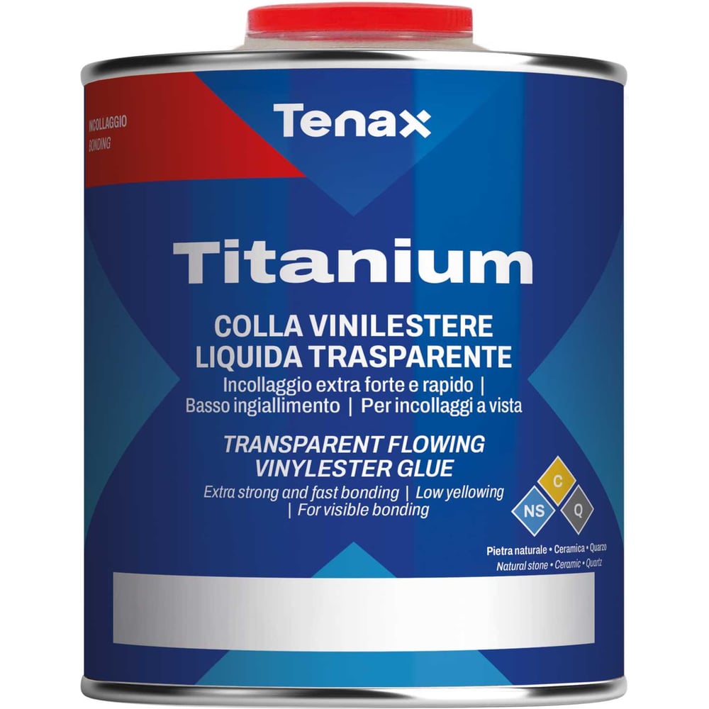 Полиэфирный клей Tenax Titanium Liquido прозрачный, 0.125 л 039.210.6264