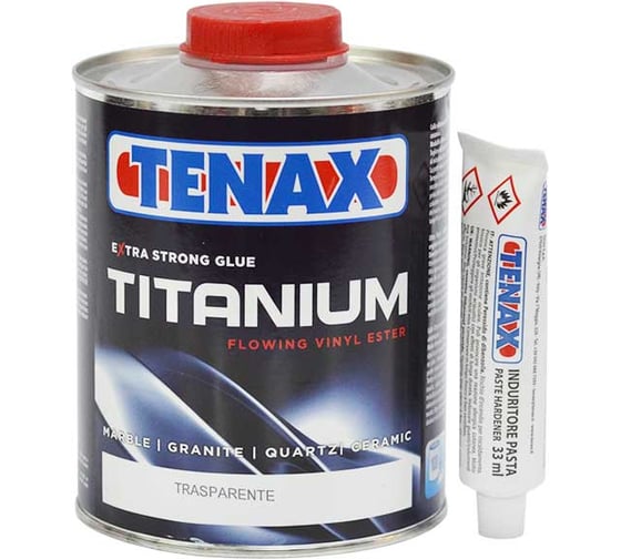 Изображение товара Полиэфирный клей Tenax Titanium Liquido прозрачный, 0.125 л 039.210.6264