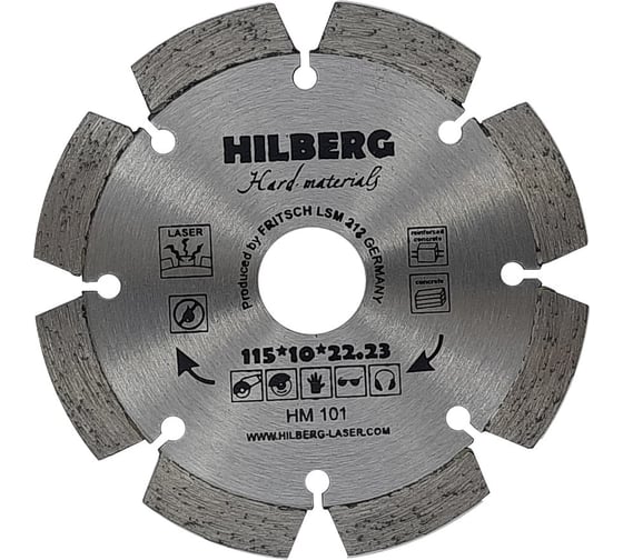 Изображение товара Диск алмазный отрезной Hilberg 115x22.23 Hard Materials Laser HM101
