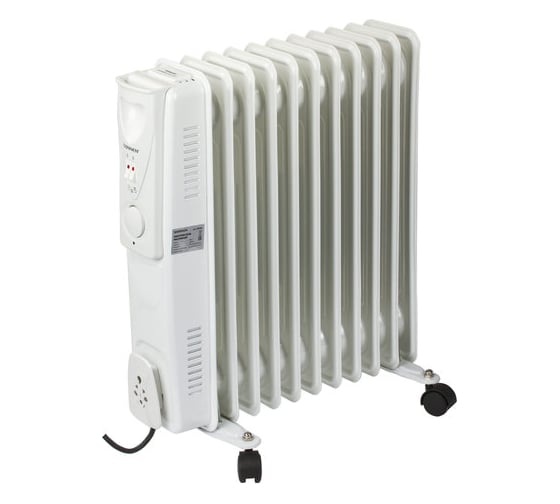 Изображение товара Масляный обогреватель SONNEN DFS-11, 2500 Вт, 11 секций, белый, 453500
