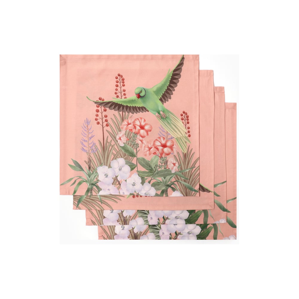Изображение товара Набор салфеток Этель Tropical animals 40x40 см, 4 шт, хлопок, дизайн