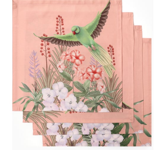 Изображение товара Набор салфеток Этель Tropical animals 40x40см-4 шт. 100% хл. 190 г/м2 10362064