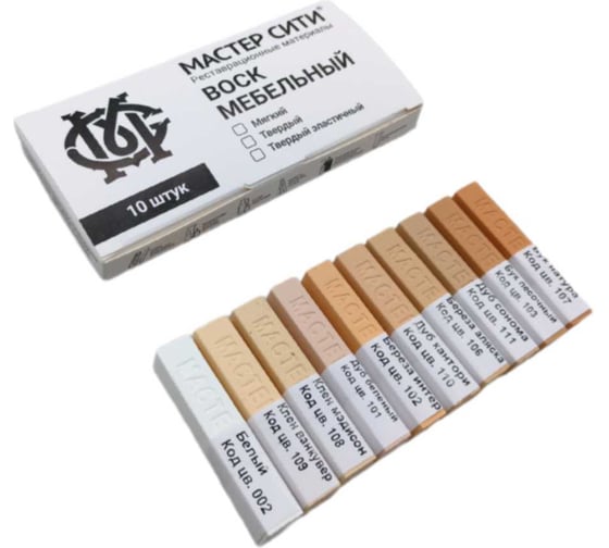 Изображение товара Воск для мебели Мастер Сити мягкий 10 цветов Бежевые 2013004