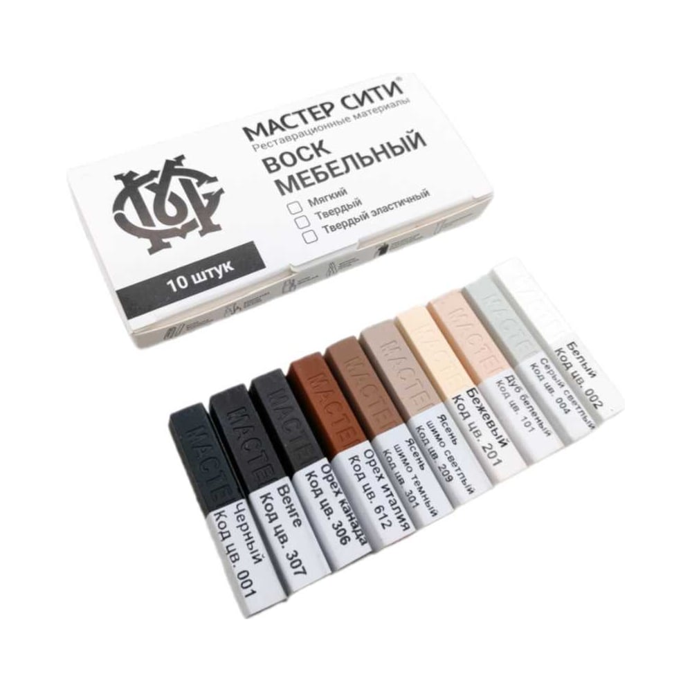 Изображение товара Мягкий воск для мебели Мастер Сити 10 цветов, ремонт, реставрация