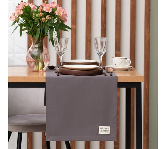 Изображение товара Дорожка на стол Этель Kitchen 40x150 +/-5 см, цвет серый, 100% хл, саржа 220 г/м2 7865989