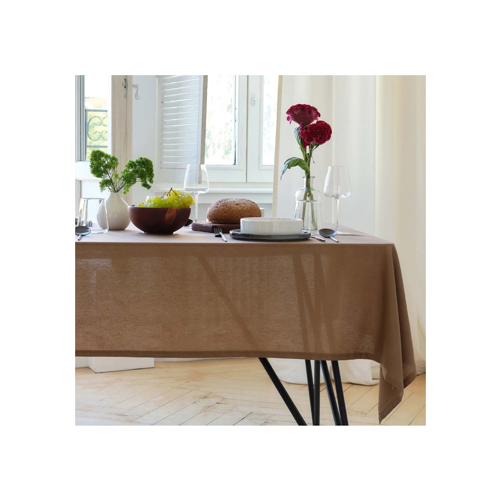 Изображение товара Скатерть Этель ECO оливковая 136x180 см 70% хлопок 30% лен