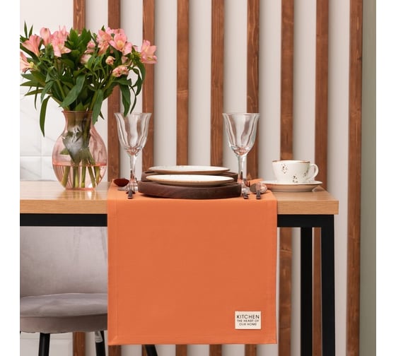 Изображение товара Дорожка на стол Этель Kitchen 40x150 +/-5 см, цвет оранжевый, 100% хл, саржа 220 г/м2 7866022