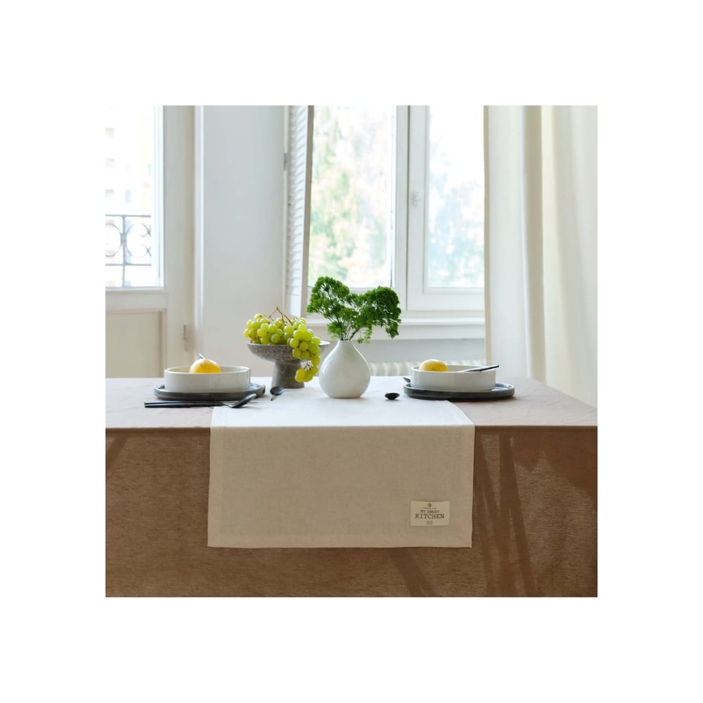 Изображение товара Дорожка Этель ECO молочная 40x136 см из хлопка и лена нескользящая