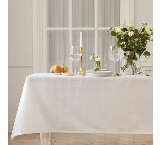 Изображение товара Скатерть Этель Geometry 150х180 +/-3см, цвет белый, пл. 192 г/м2, хл с ВГМО 6974073